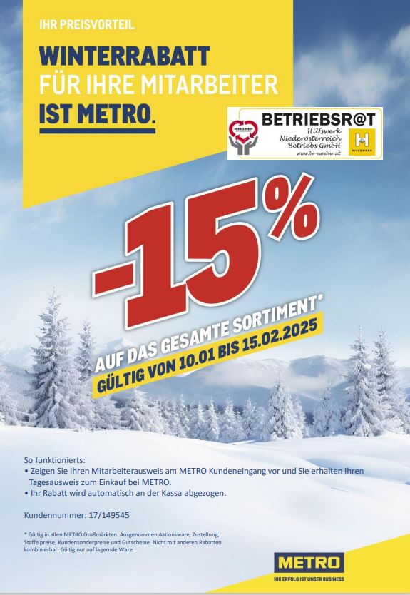 Winterrabatt Metro Januar 2025